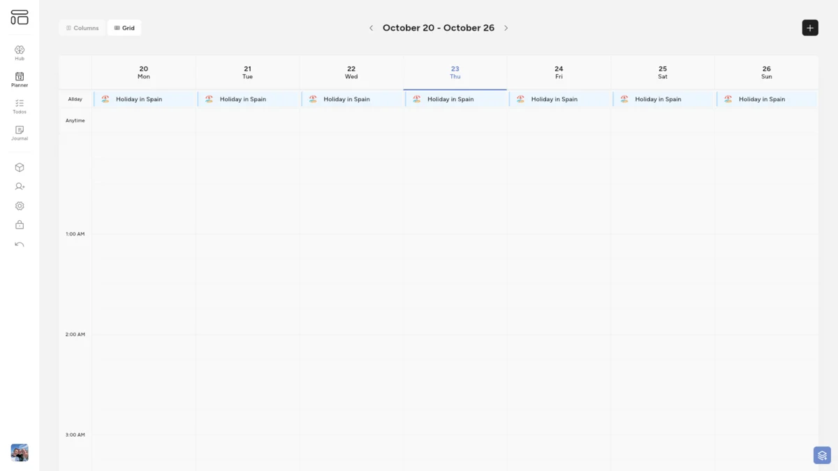 Visual planner app interface (neurodivergent-friendly)